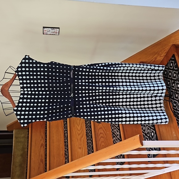 👗CONNECTED APPAREL BLUE ON BLUE POLKA DOT DRESS 👗 - Picture 6 of 11